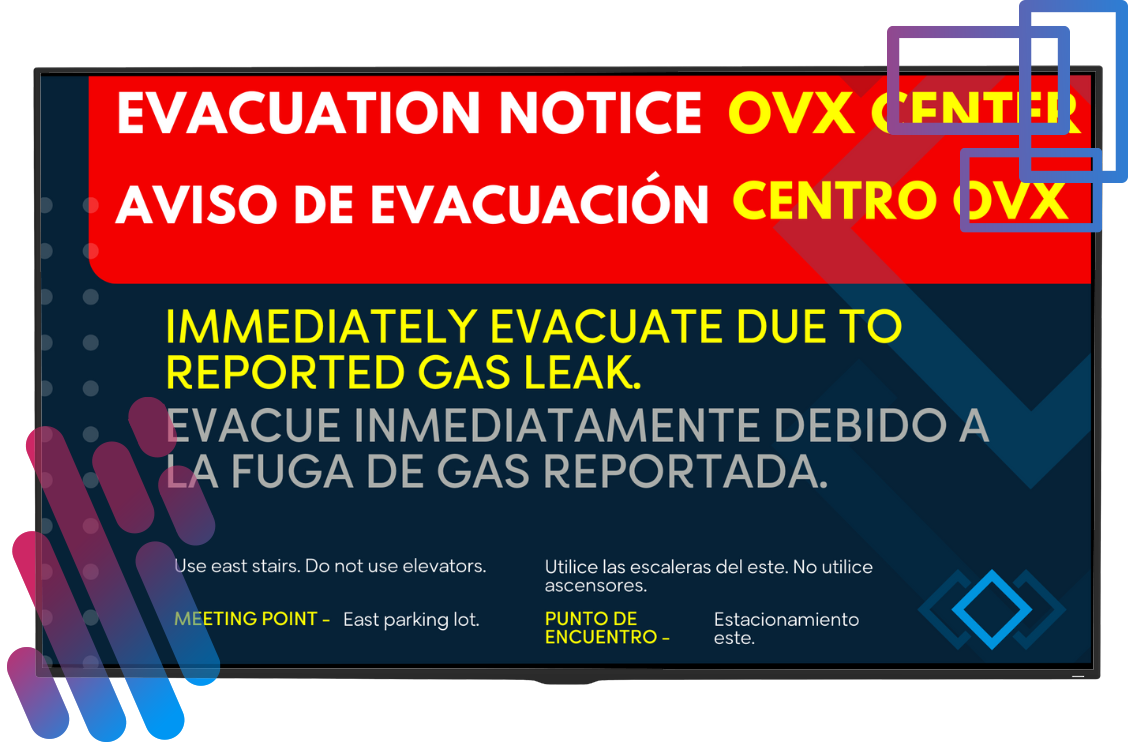 multilingual emergency notification screen
