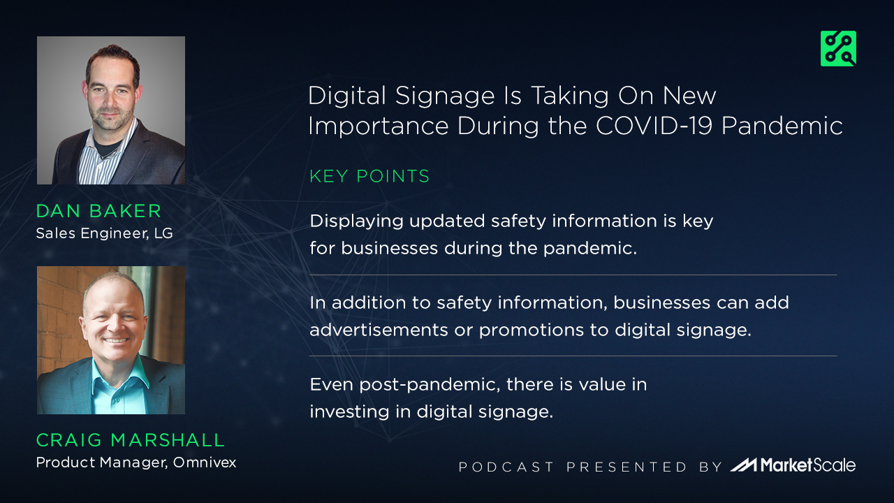 podcast speakers on digital signage during COVID-19