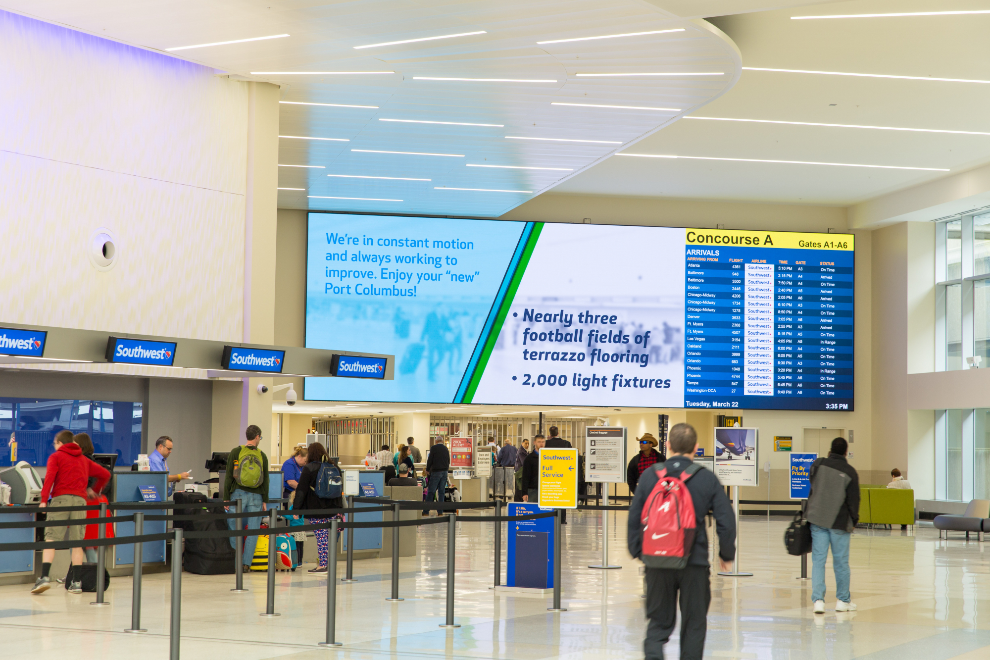 Digital signage in transportation - Columbus Airport