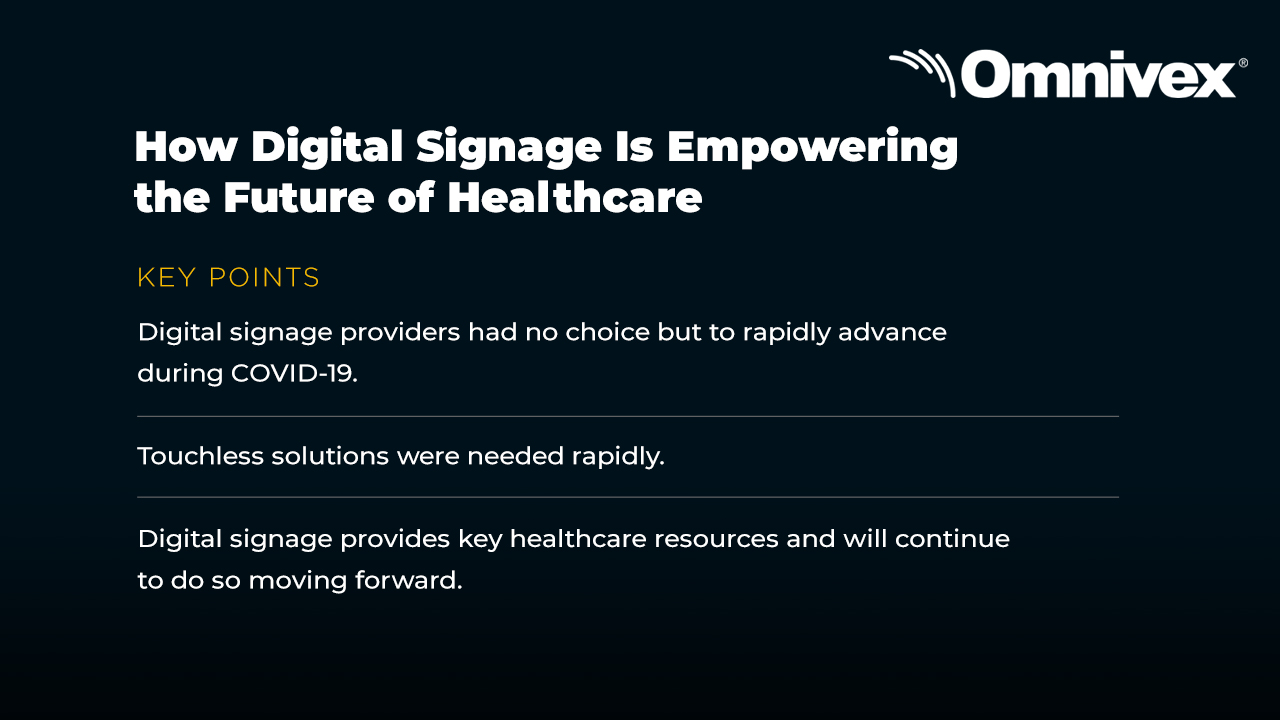 digital signage in healthcare summary points
