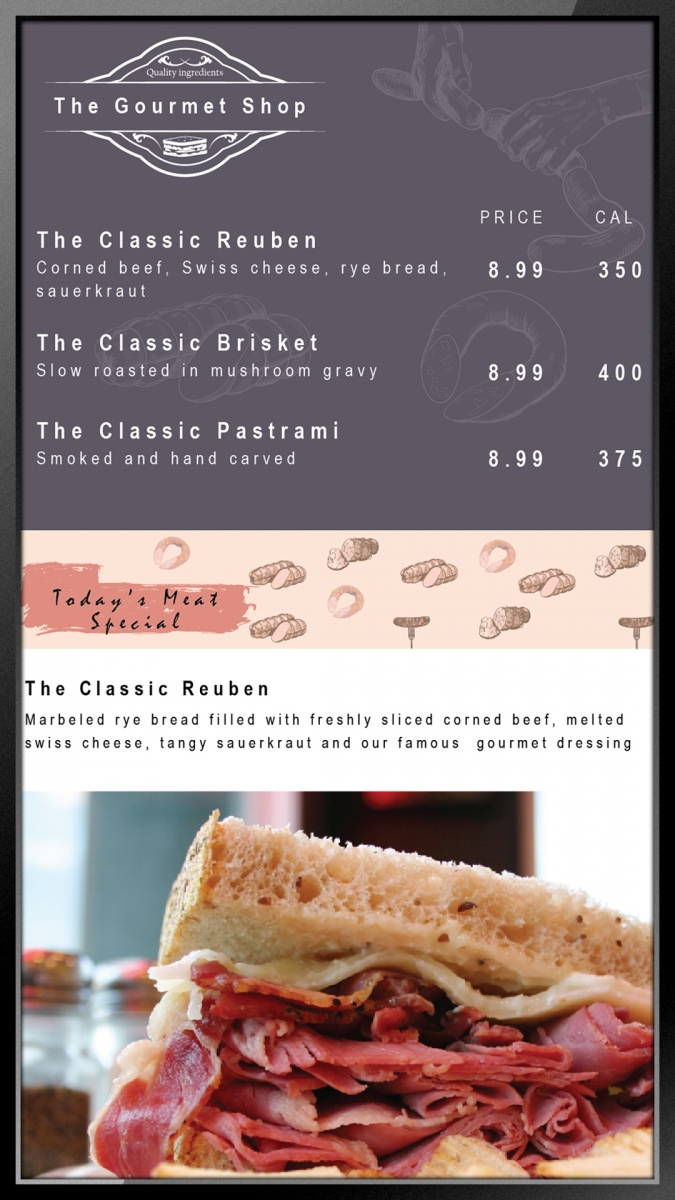digital menu board