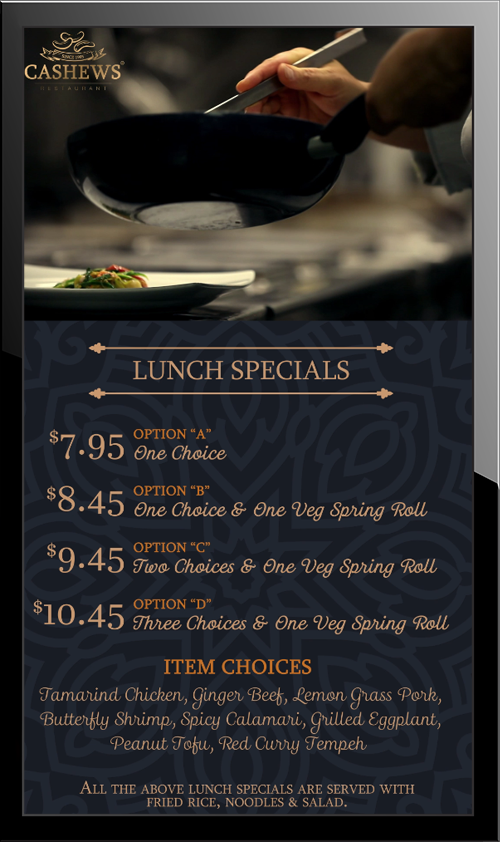 food service menu board
