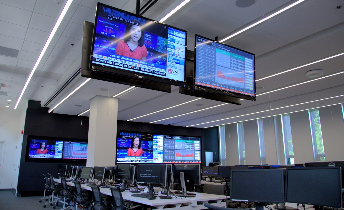 screen showing real-time info in students classroom