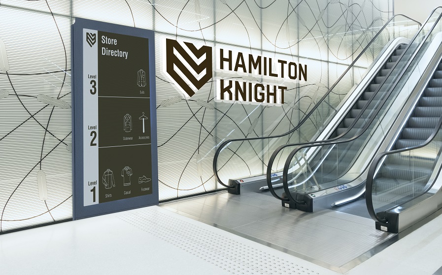 digital screen by escalator