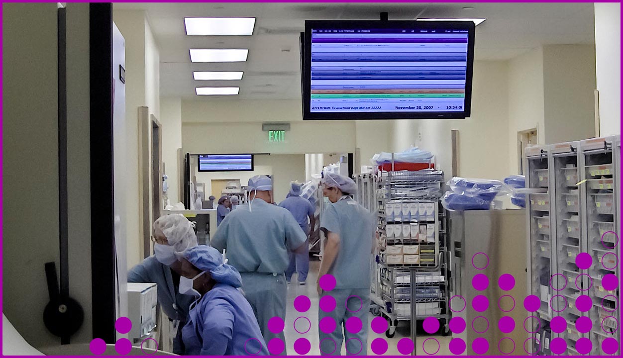 digital screen in healthcare facility