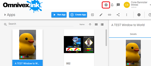 Settings dialog in Omnivex Ink