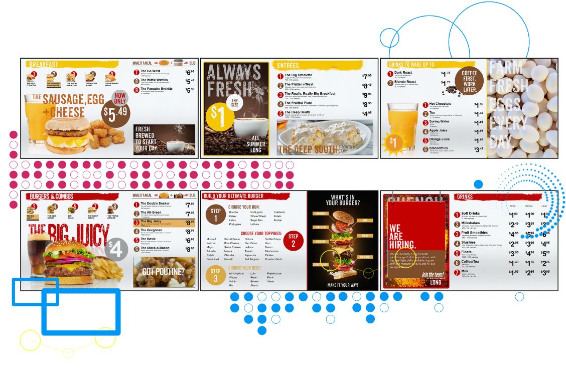 digital menu screens