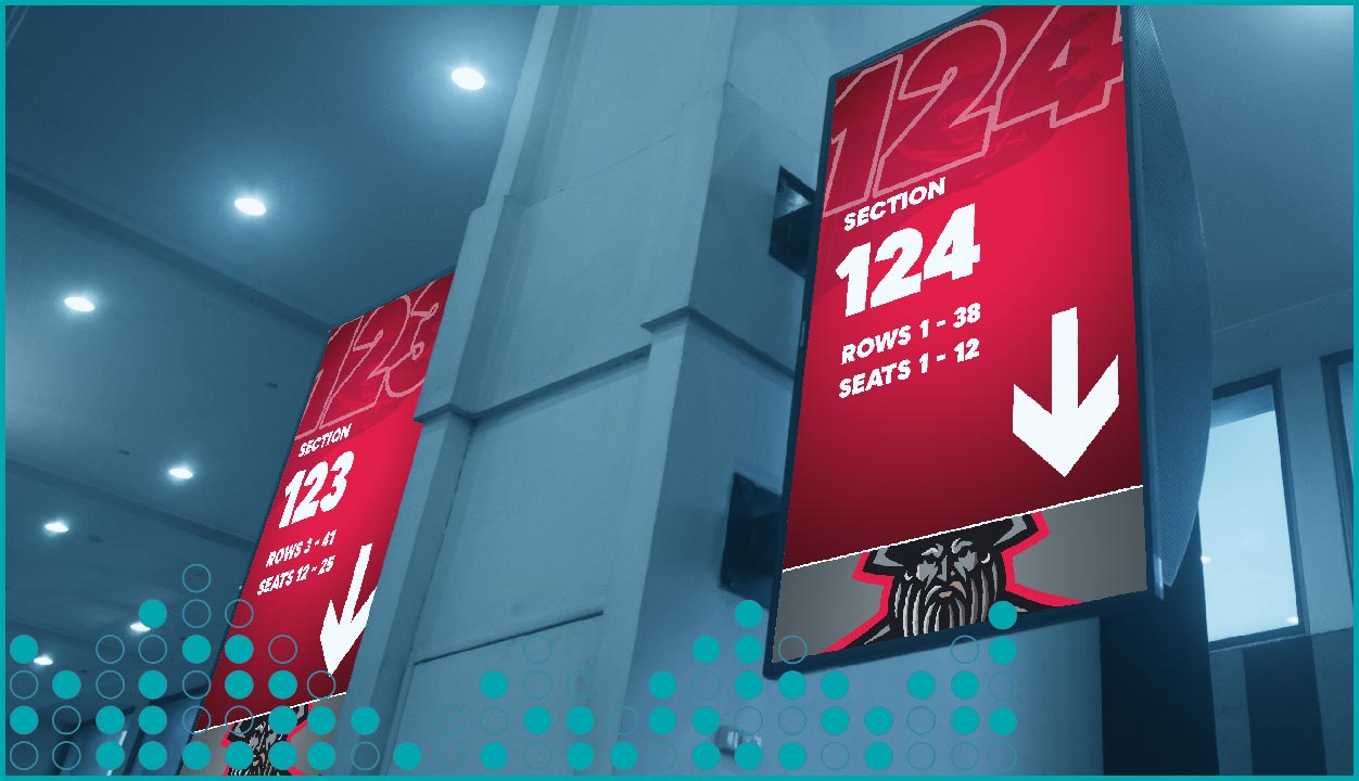 lobby video wall in sports arena