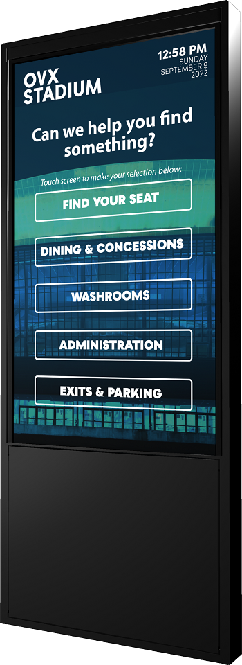 wayfinding kiosk in reception area