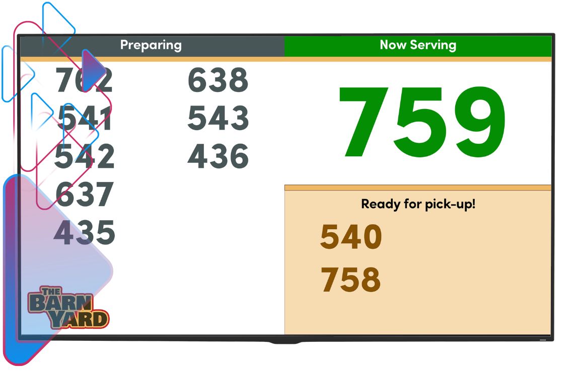 digital restaurant order screen
