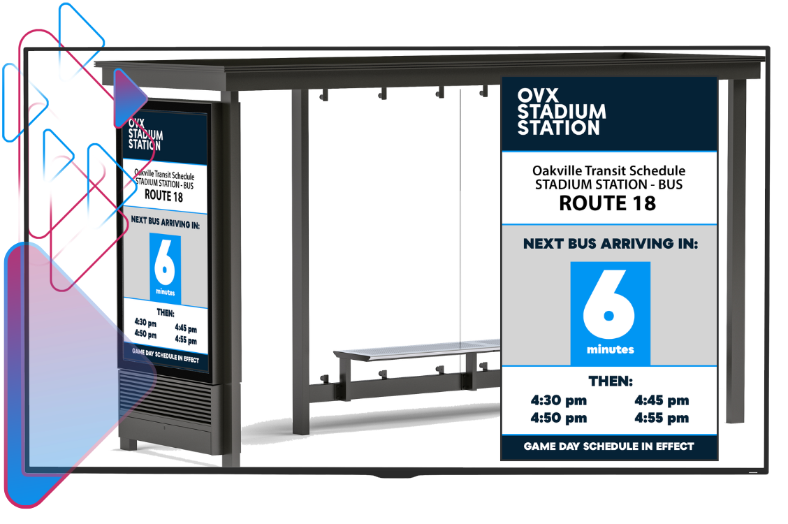 real-time transit schedule screen