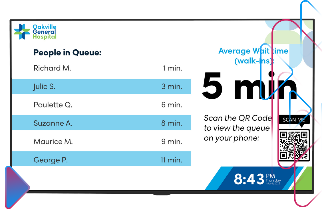 healthcare wait time screen