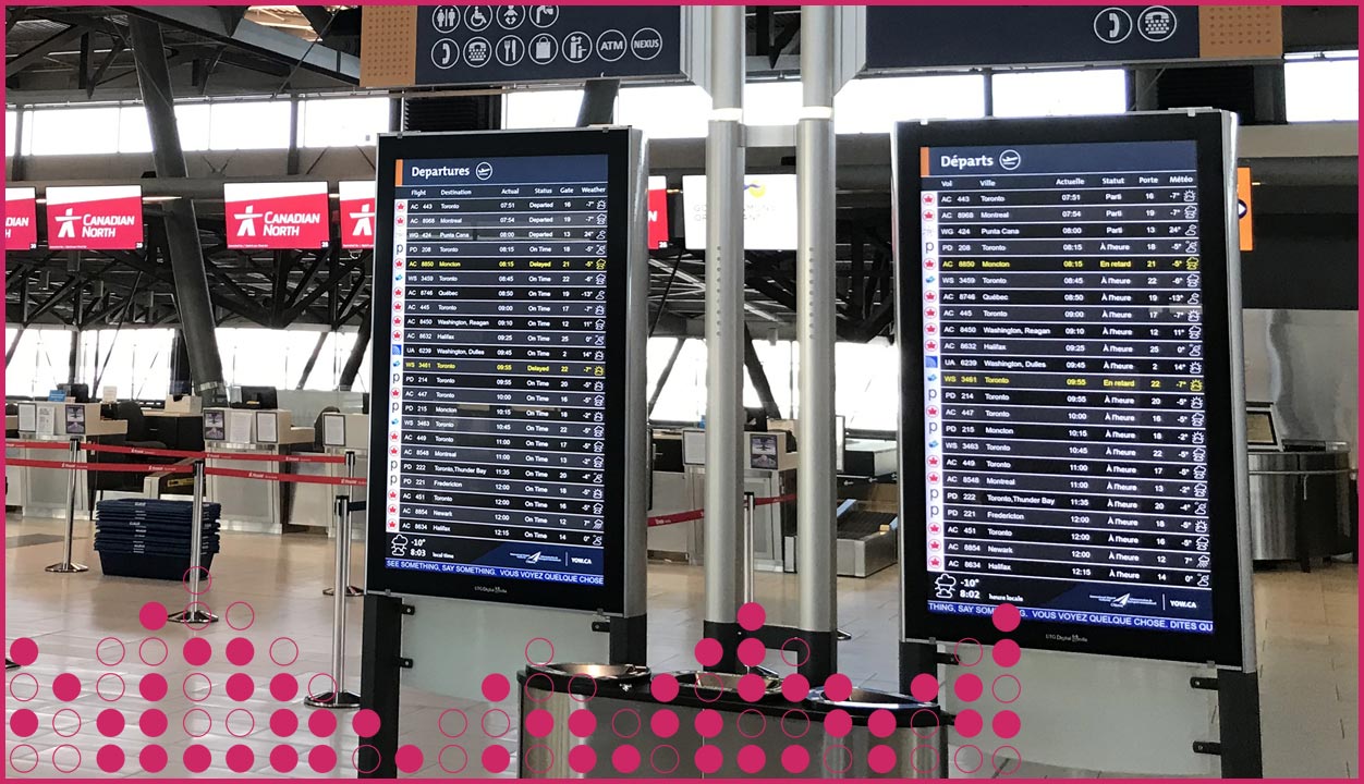 digital screens in retail store