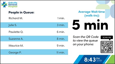 wait time screen at hospital