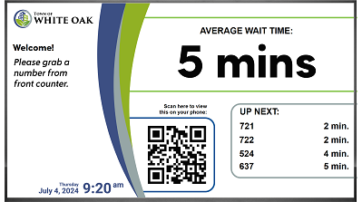 government office wait time screen concept