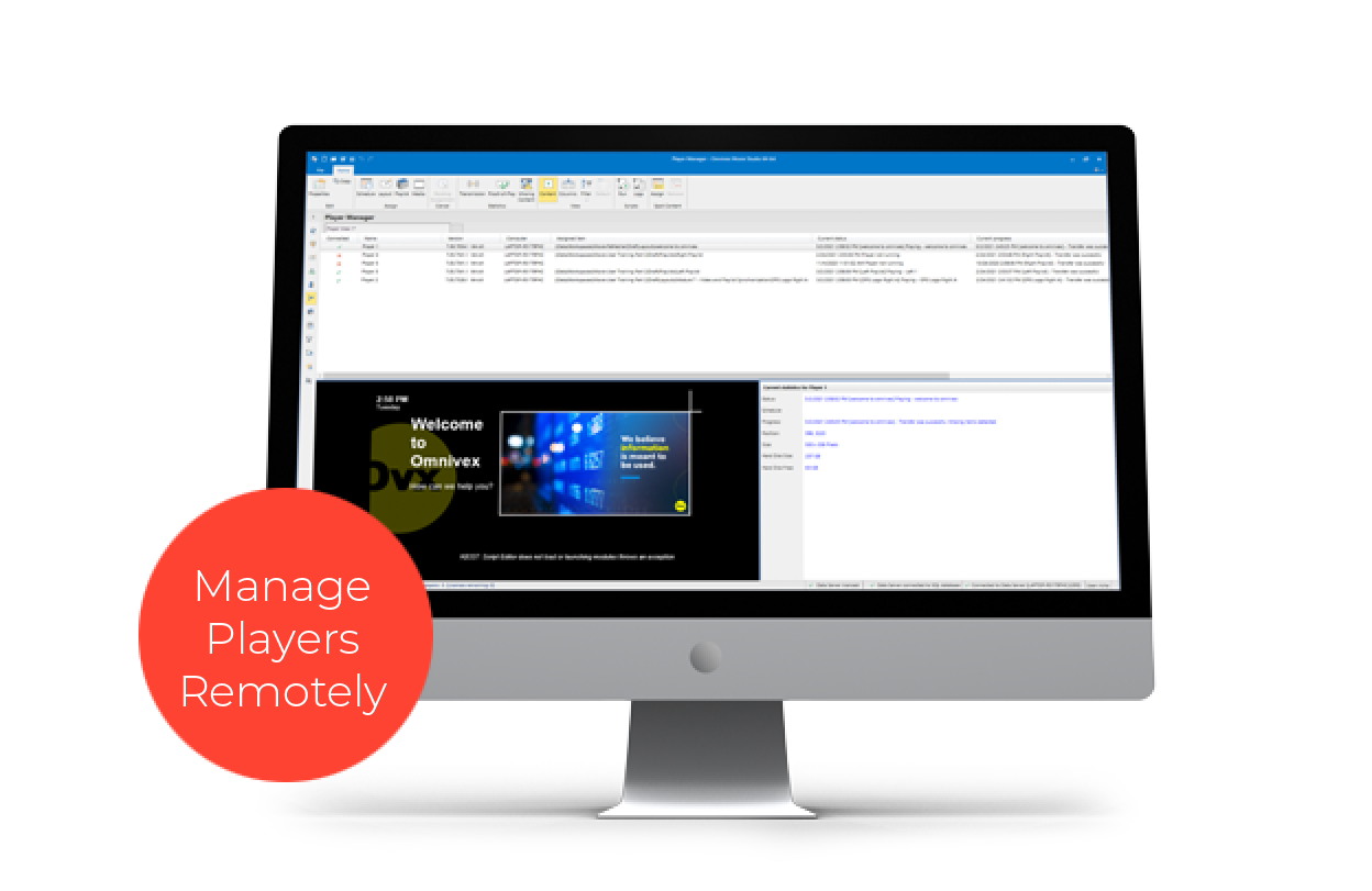 manage players remotely with Omnivex Moxie
