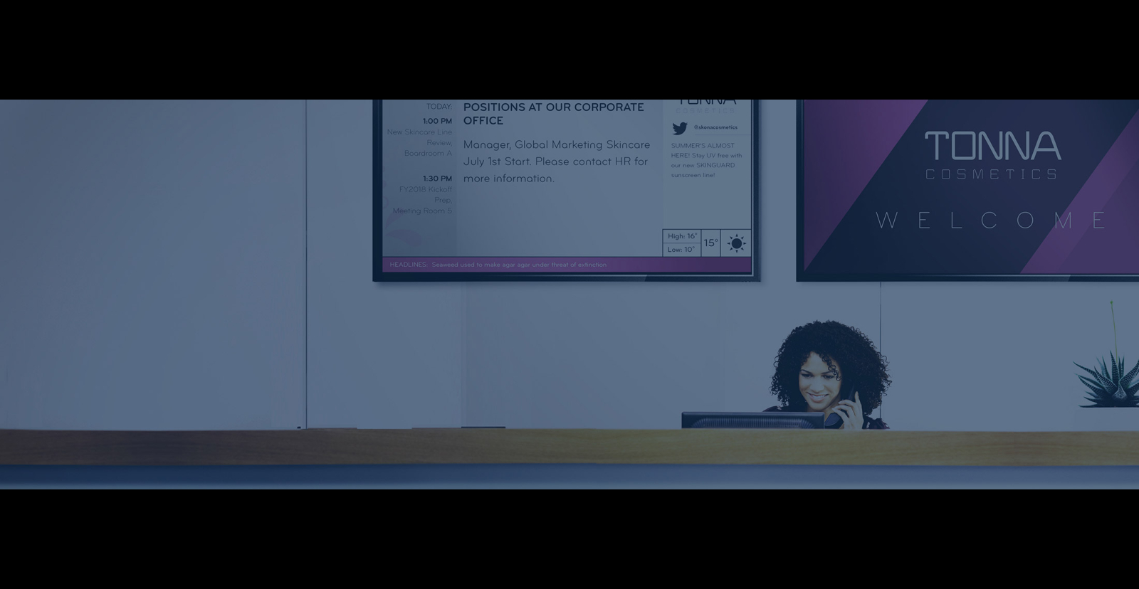 image of a corporate reception desk