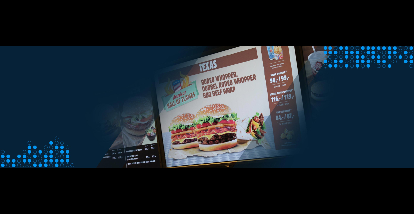 menu board in restaurant