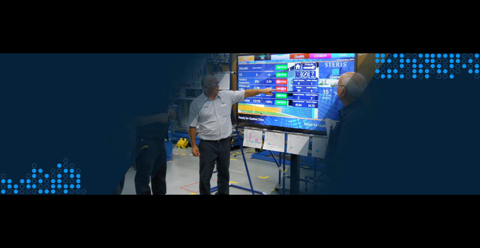 digital screen in manufacturing facility