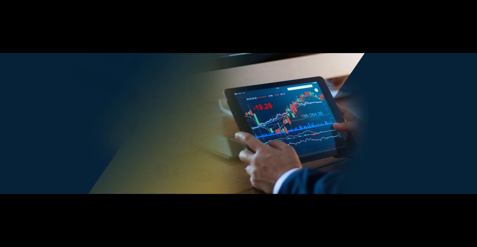 banking stock graph on tablet