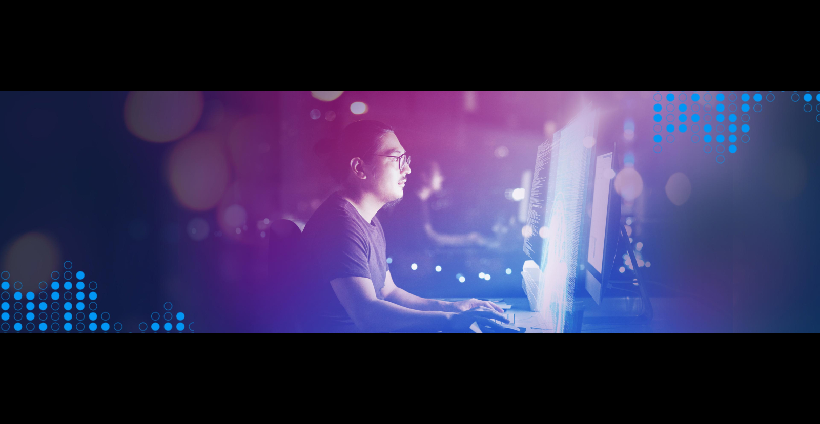 person looking at computer screen