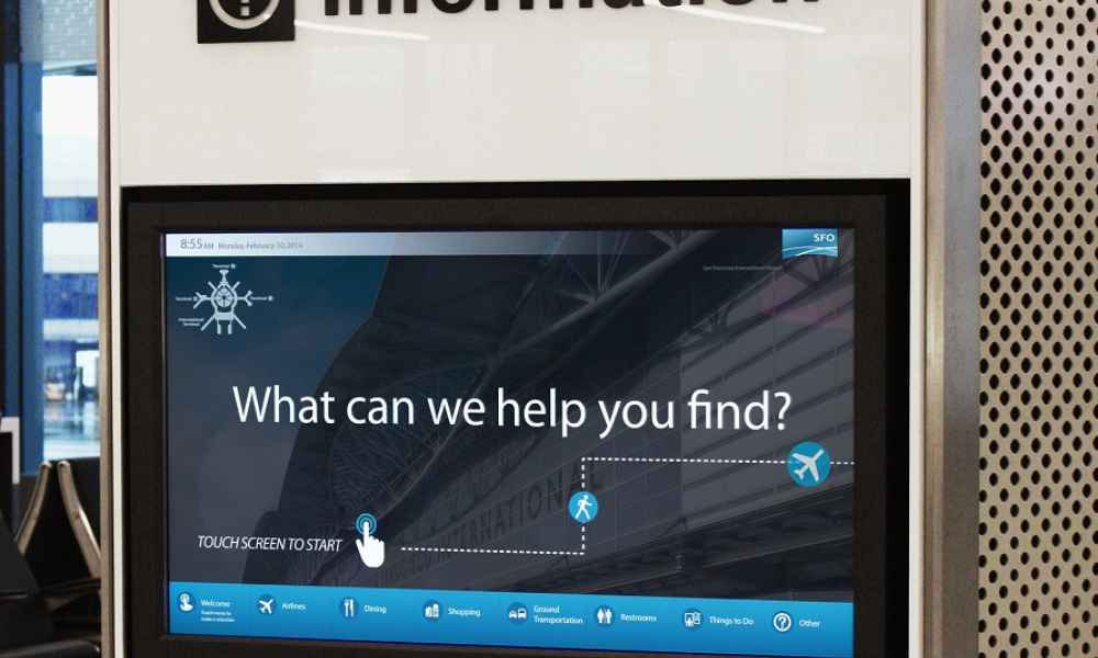 interactive wayfinding kiosk at SFO