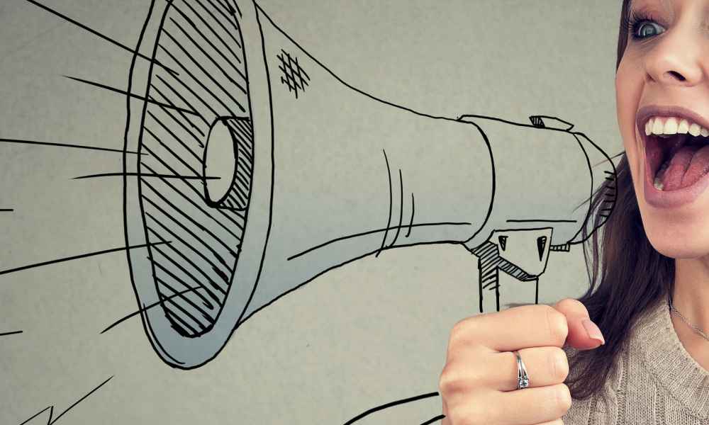 woman with megaphone