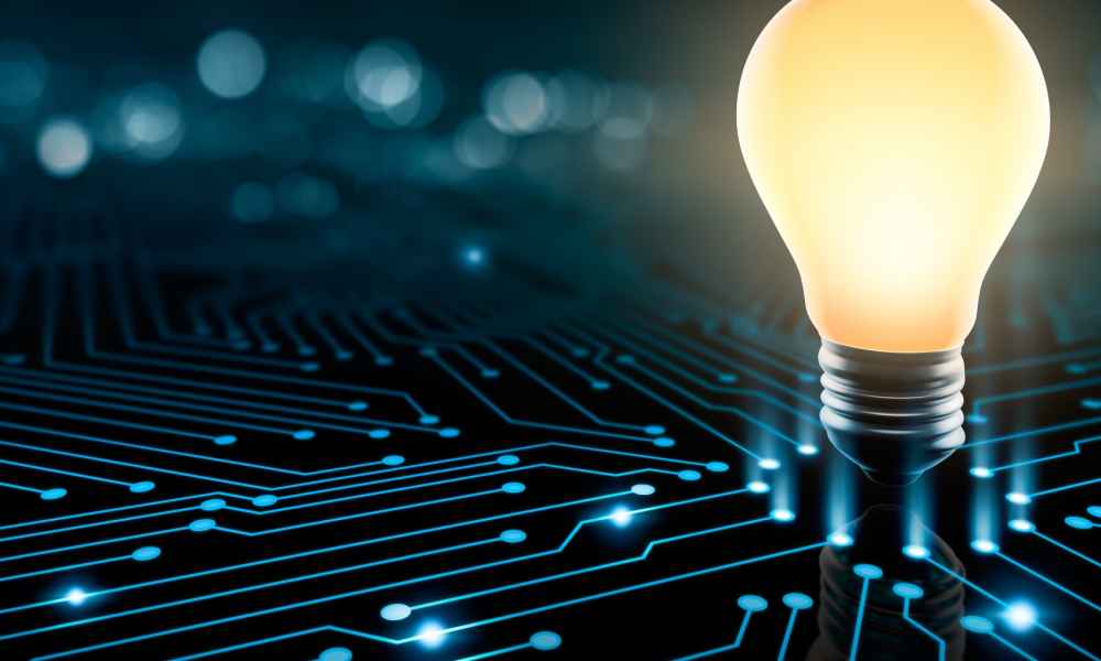 lightbulb on dark background image