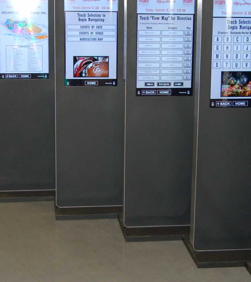 Interactive wayfinding kiosks in convention centre