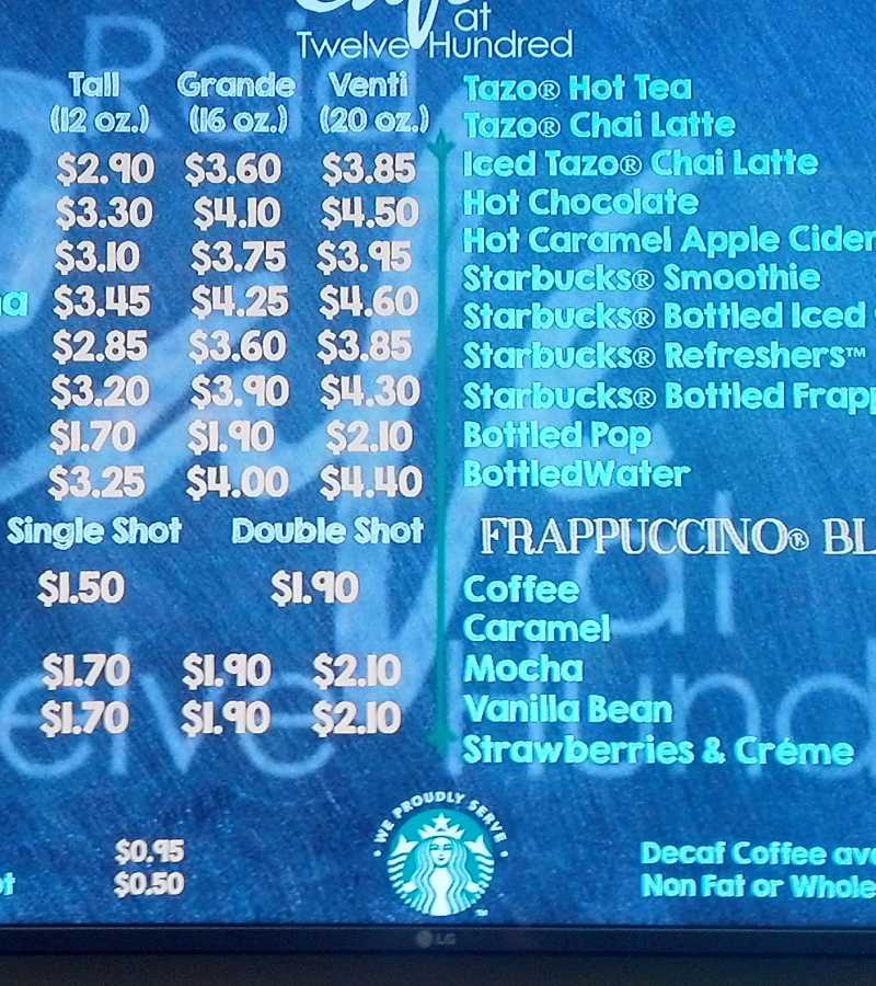 digital menu board screen