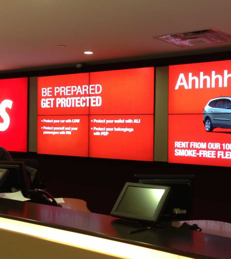 video wall in car rental location