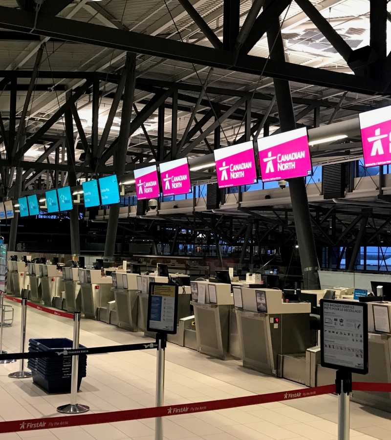 information screens in airport