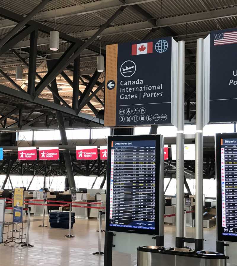 information screens in airport