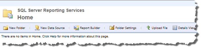 SQL Server Reporting Services home page