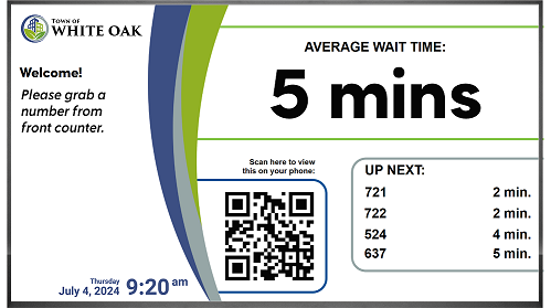 digital signage wait time screen